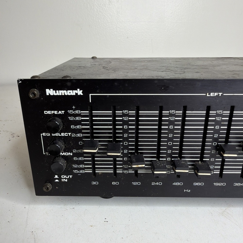 NUMARK EQ 2450 10 BAND STEREO FREQUENCY EQUALIZER VINTAGE UNTESTED - Picture 2 of 12